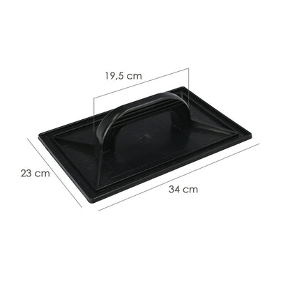Talocha Plastico 34 x 23 cm. Mango Redondo Negro Con Alveolos