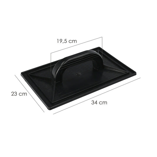 Talocha Plastico 34 x 23 cm. Mango Redondo Negro Con Alveolos