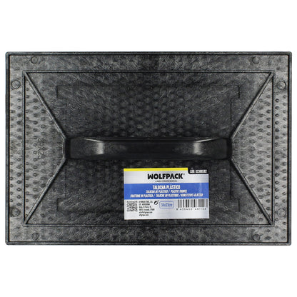 Talocha Plastico 34 x 23 cm. Mango Redondo Negro Con Alveolos