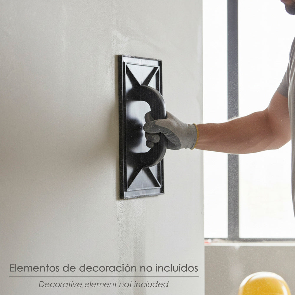 Talocha Plastico 34 x 23 cm. Mango Redondo Negro Con Alveolos