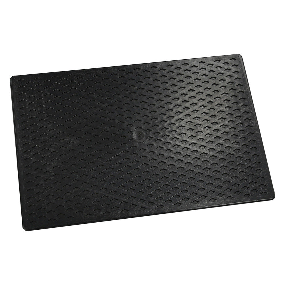 Talocha Plastico 34 x 23 cm. Mango Redondo Negro Con Alveolos