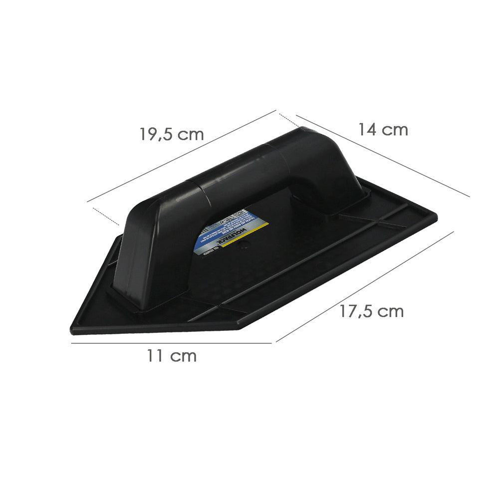 Talocha Plastico Punta Mango Redondo 26 x 14 cm. Negro Con Alveolos