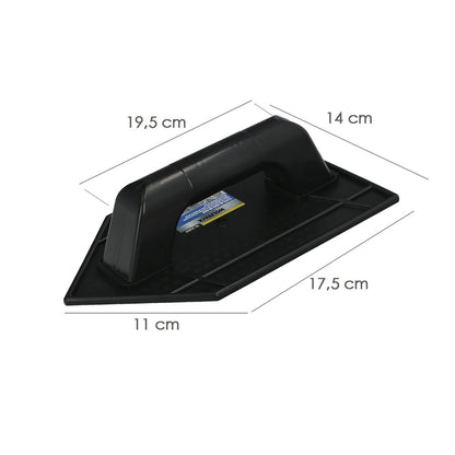 Talocha Plastico Punta Mango Redondo 26 x 14 cm. Negro Con Alveolos