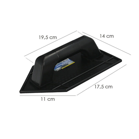 Talocha Plastico Punta Mango Redondo 26 x 14 cm. Negro Con Alveolos