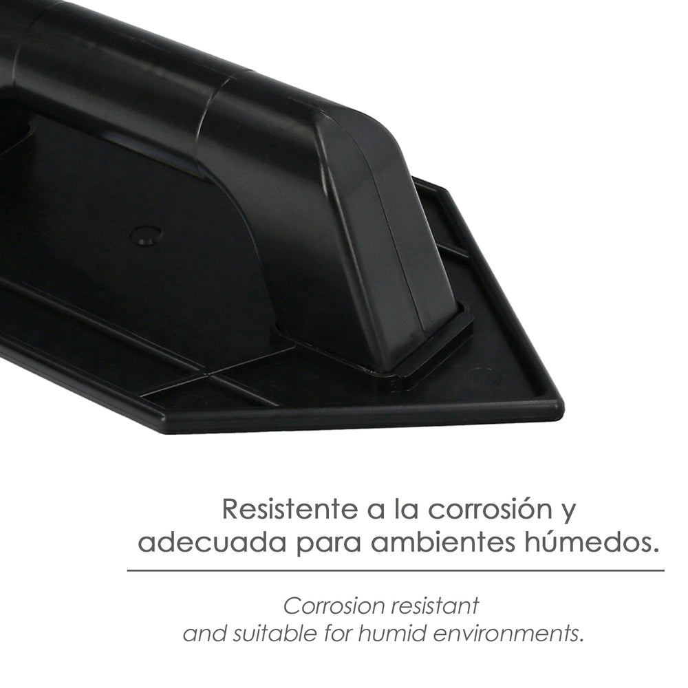 Talocha Plastico Punta Mango Redondo 26 x 14 cm. Negro Con Alveolos