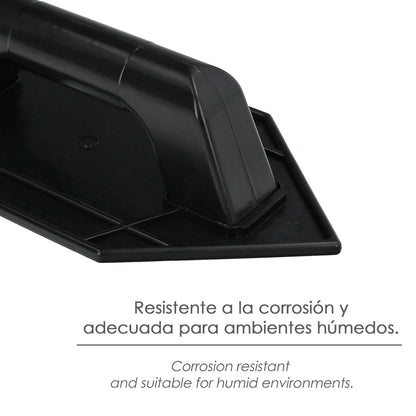 Talocha Plastico Punta Mango Redondo 26 x 14 cm. Negro Con Alveolos