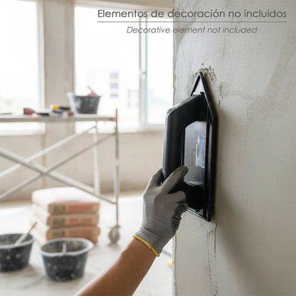 Talocha Plastico Punta Mango Redondo 26 x 14 cm. Negro Con Alveolos