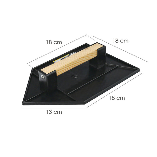 Talocha Plastico Punta Mango Madera 27 x 18 cm. Negro Con Alveolos.
