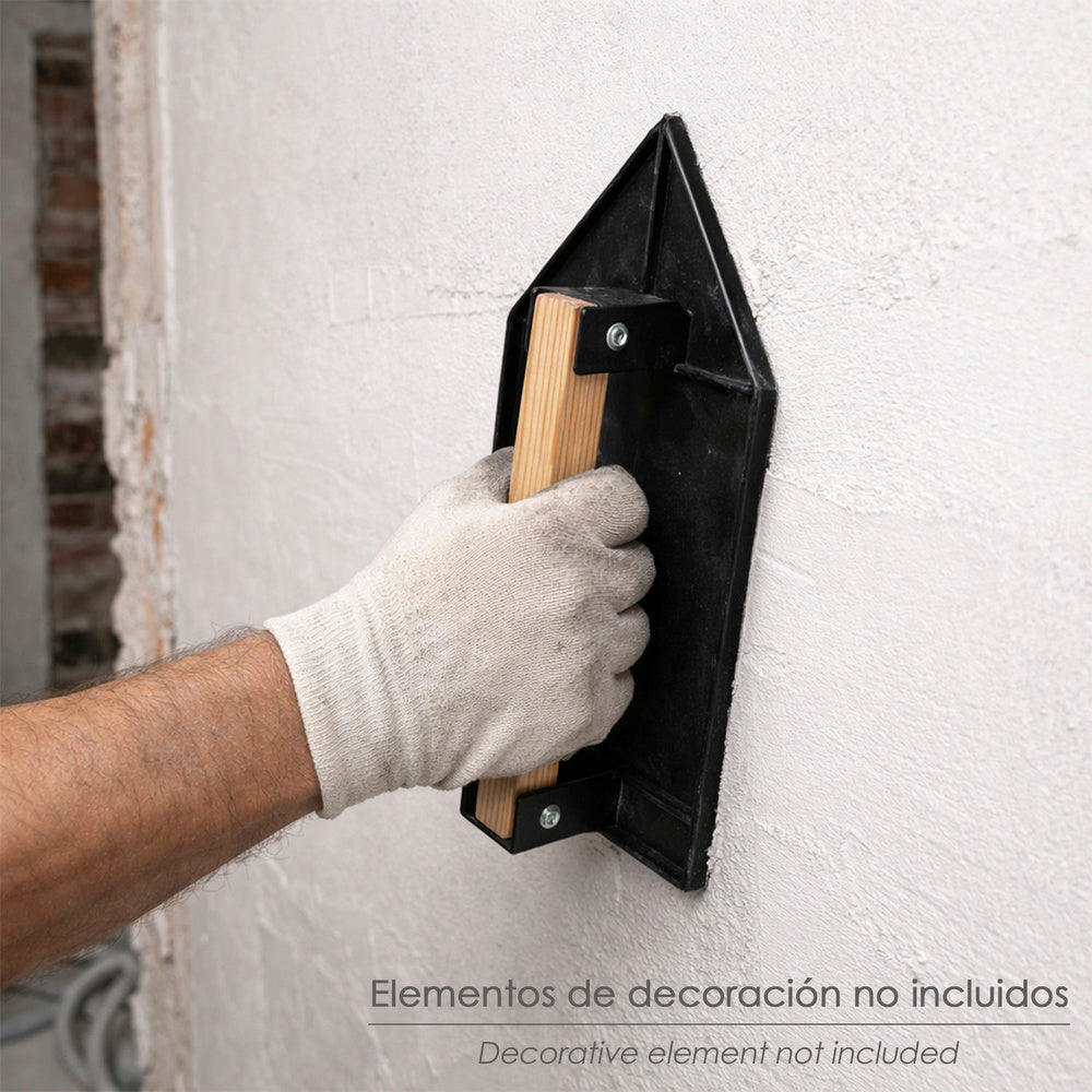 Talocha Plastico Punta Mango Madera 27 x 18 cm. Negro Con Alveolos.