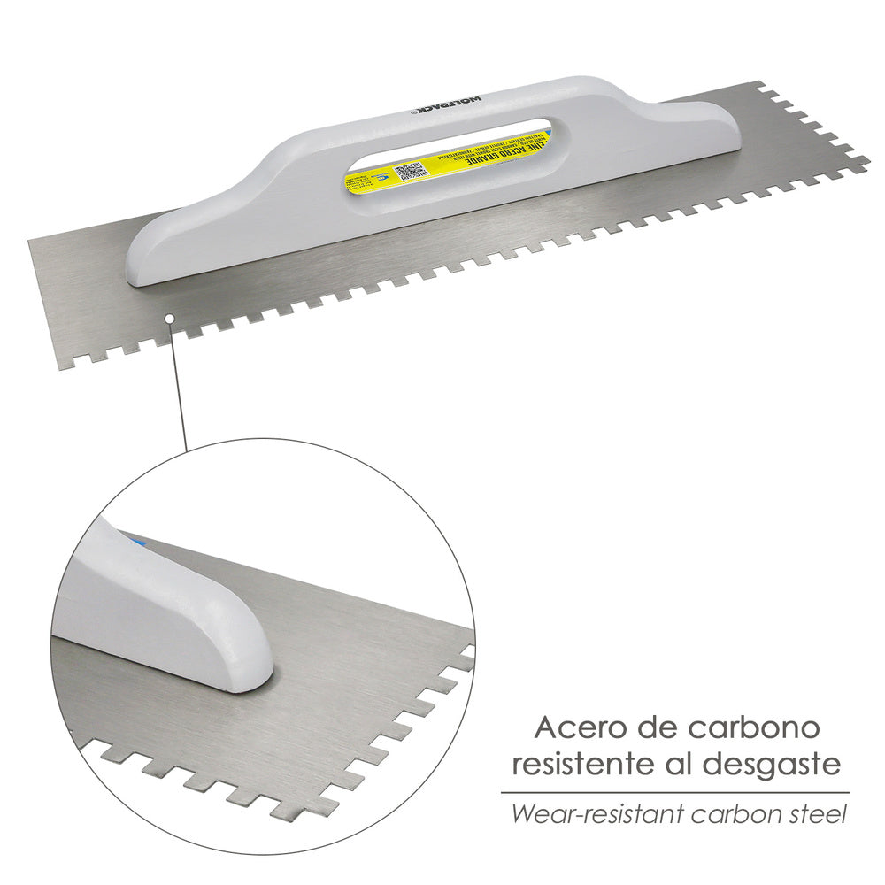Peine Acero Grande 480x130 mm. Dientes de 8 mm.