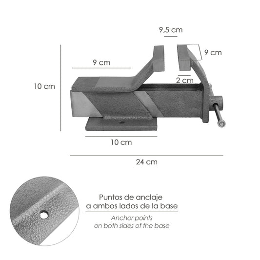 Tornillo Banco Acero 80 mm. Banco De Mesa, Tornillo Sujeción, Abrazadera De Banco