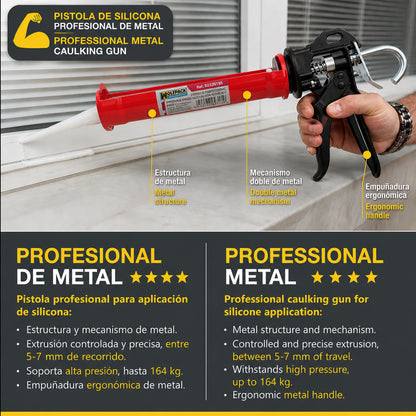 Pistola Silicona Profesional  Roja / Negra Profesional