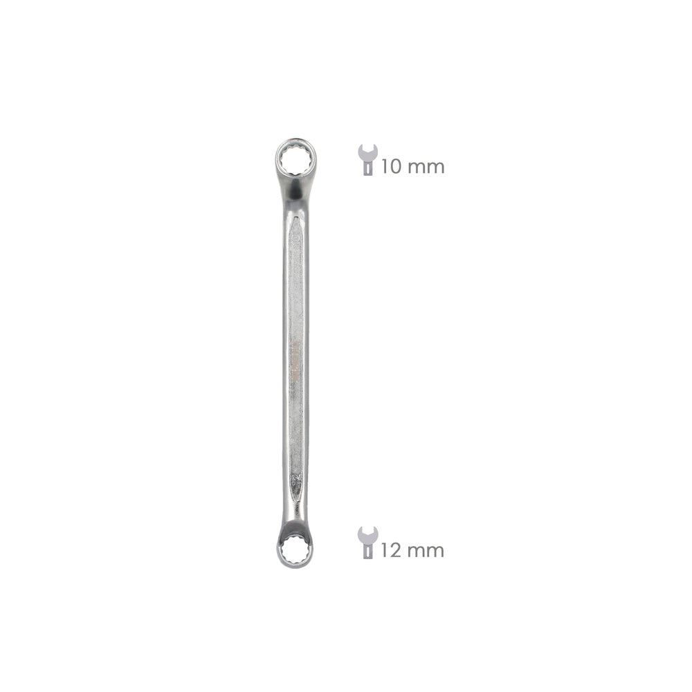 Llave Estrella Acodada Plus Acero Cromo Vanadio 12x13 DIN 838. Llave Doble Boca Acodada, Llave Fija Estrella Acodada