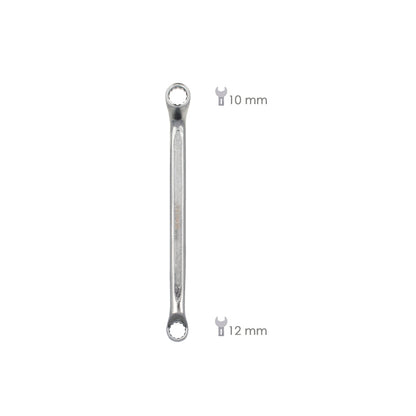 Llave Estrella Acodada Plus Acero Cromo Vanadio 12x13 DIN 838. Llave Doble Boca Acodada, Llave Fija Estrella Acodada