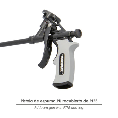 Pistola Para Espuma Poliuretano Recubriemiento Integro PTFE  (Interior y Exterior) Pistola Calafatear, Rellenar, Sellar
