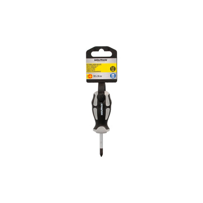 Destornillador Phillips Acero S2 Mango TPR Bimaterial. Medida PH 1 x Ø 5,0 x 38 mm. DIN5262.