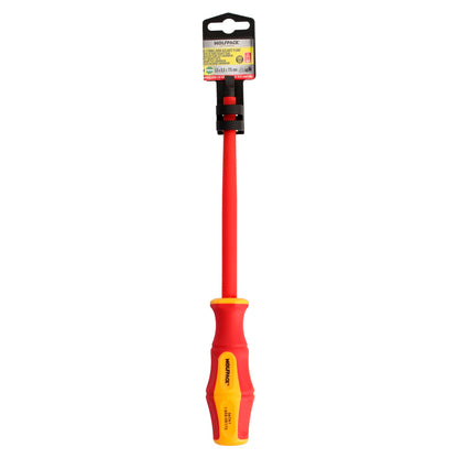 Destornillador Plano Aislado Certificado VDE 1.000 V. Medida 1,6x Ø 8,0 x 175 mm. Destornillador Seguridad Electricista