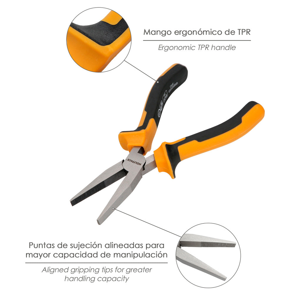 Alicates Boca Plana 150 mm. Acero DIN 5745 Alicates Punta Plana, Alicates Boca Larga,