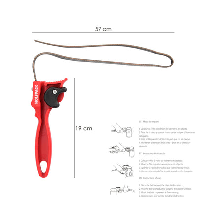 Llave Cinta Abretodo Ø 5 A Ø 16 cm. cinta Caucho Reforzado. Llave Filtros, Llave Tubos, Llave Tuberias, Llave Tapas,