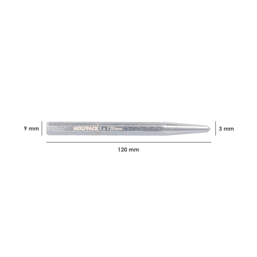 Granete Wolfpack 3 x 9 x 120 mm. Punzon metalico, Perforadores metalicos, Marcadores Metalicos.