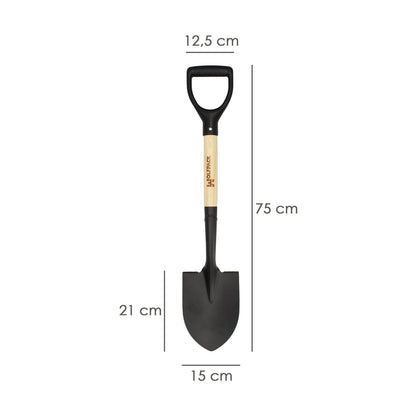 Pala Pequeña Mango Madera Punta Mango Anilla 75 cm. minipala, Pala Jardineria,transplantes, Camping, Montañismo, Acampada