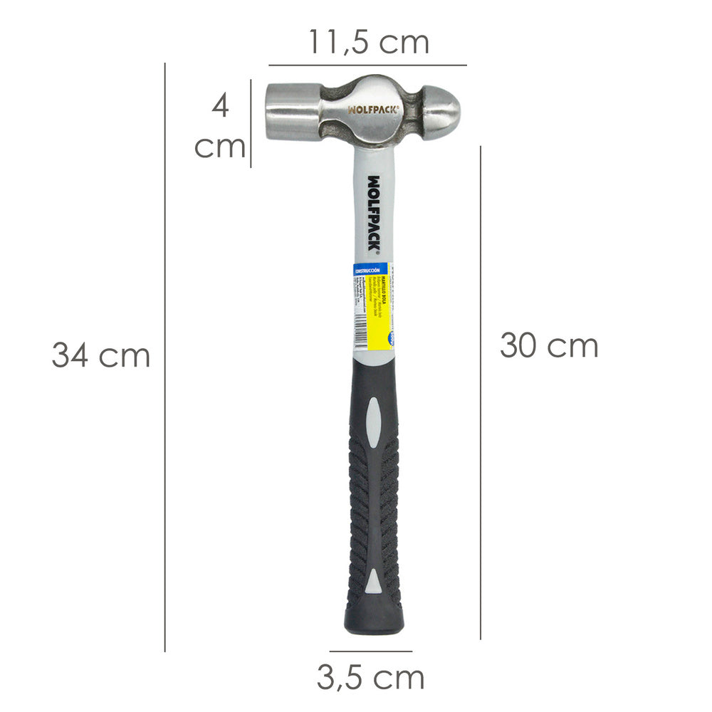 Martillo Bola 650 Gramos Mango Fibra Vidrio