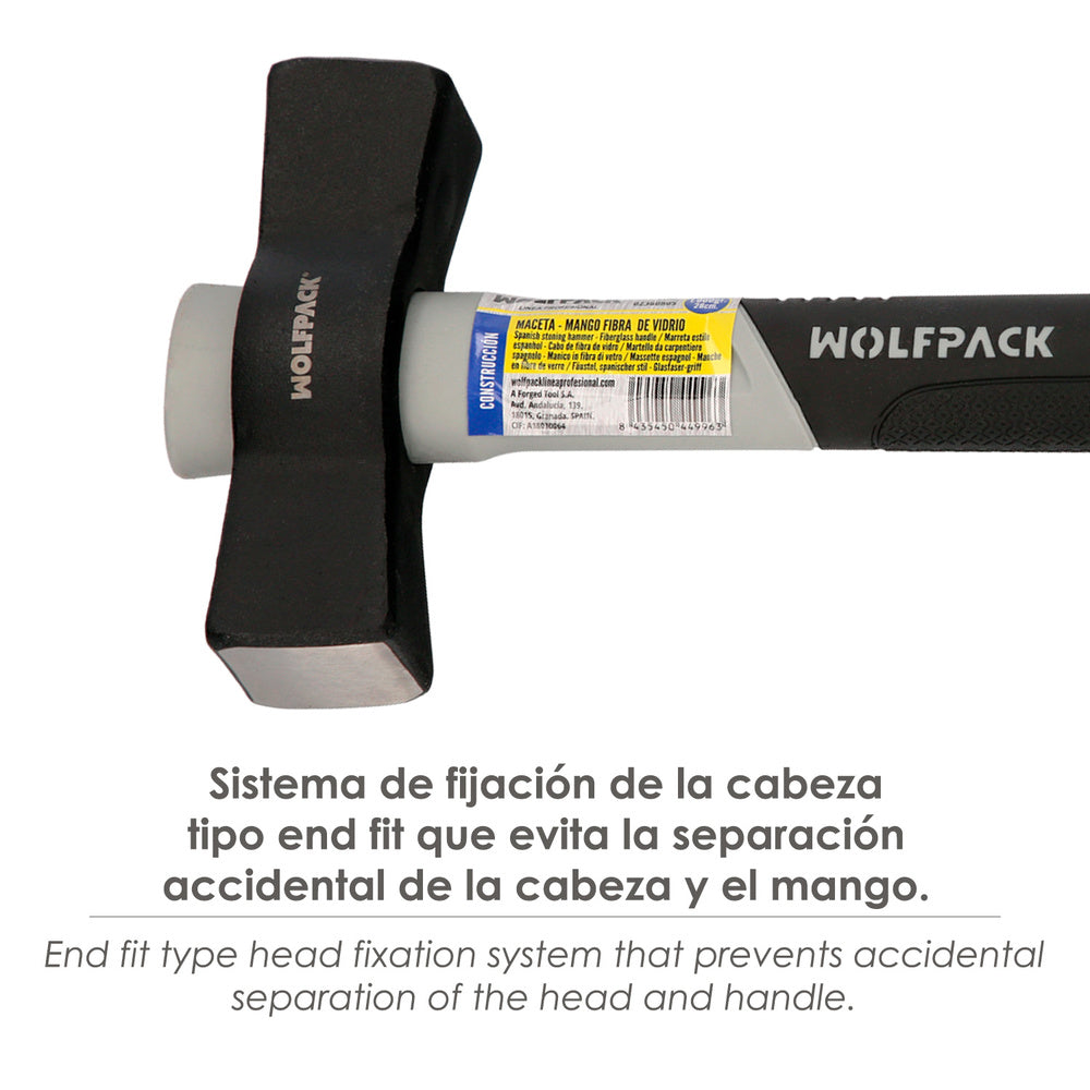 Maceta Mango Fibra Vidrio Mango Fibra Vidrio Con Empuñadura Antideslizante. 1000 Gramos 28 cm.
