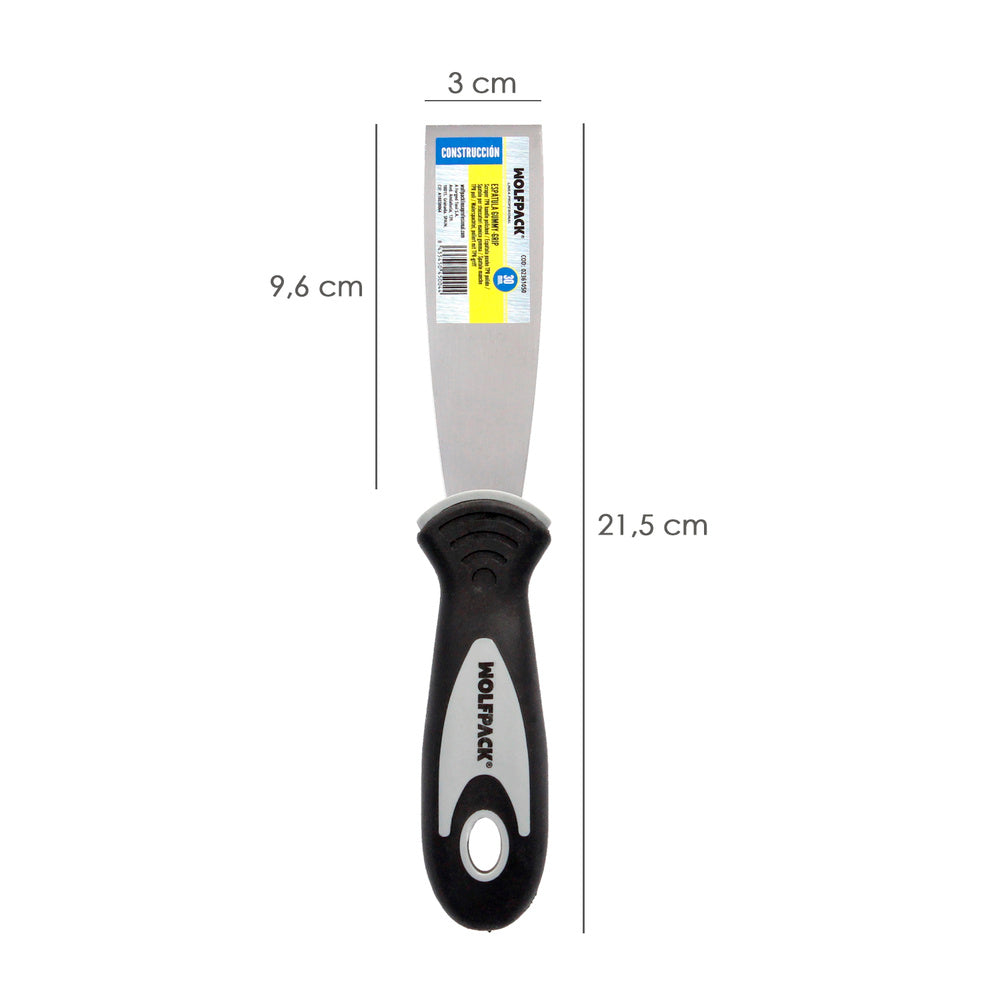 Espatula Mango Gummy Grip Hoja 30 mm. Aplicar Yeso, Pintora, Masillas, Pladur, etc.