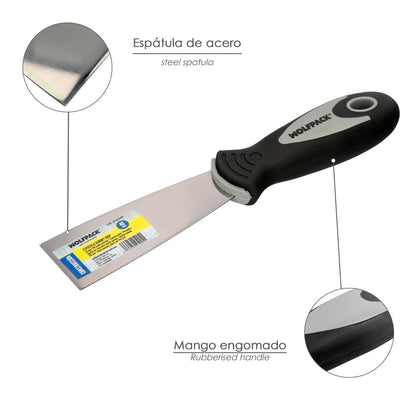 Espatula Mango Gummy Grip Hoja 40 mm. Aplicar Yeso, Pintora, Masillas, Pladur, etc.