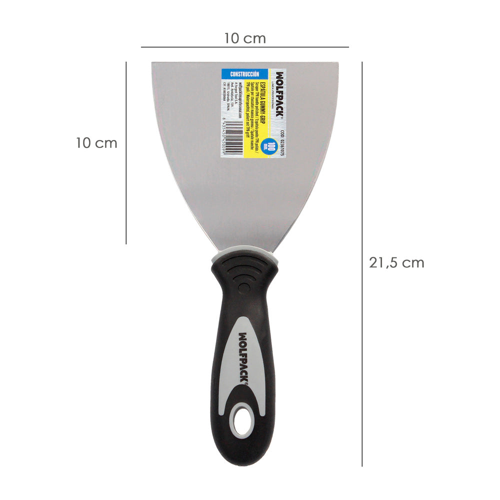 Espatula Mango Gummy Grip Hoja 100 mm. Aplicar Yeso, Pintora, Masillas, Pladur, etc.