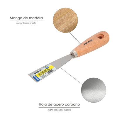 Espatula Mango Madera Hoja Acero 30 mm. Aplicar Yeso, Pintora, Masillas, Pladur, etc.