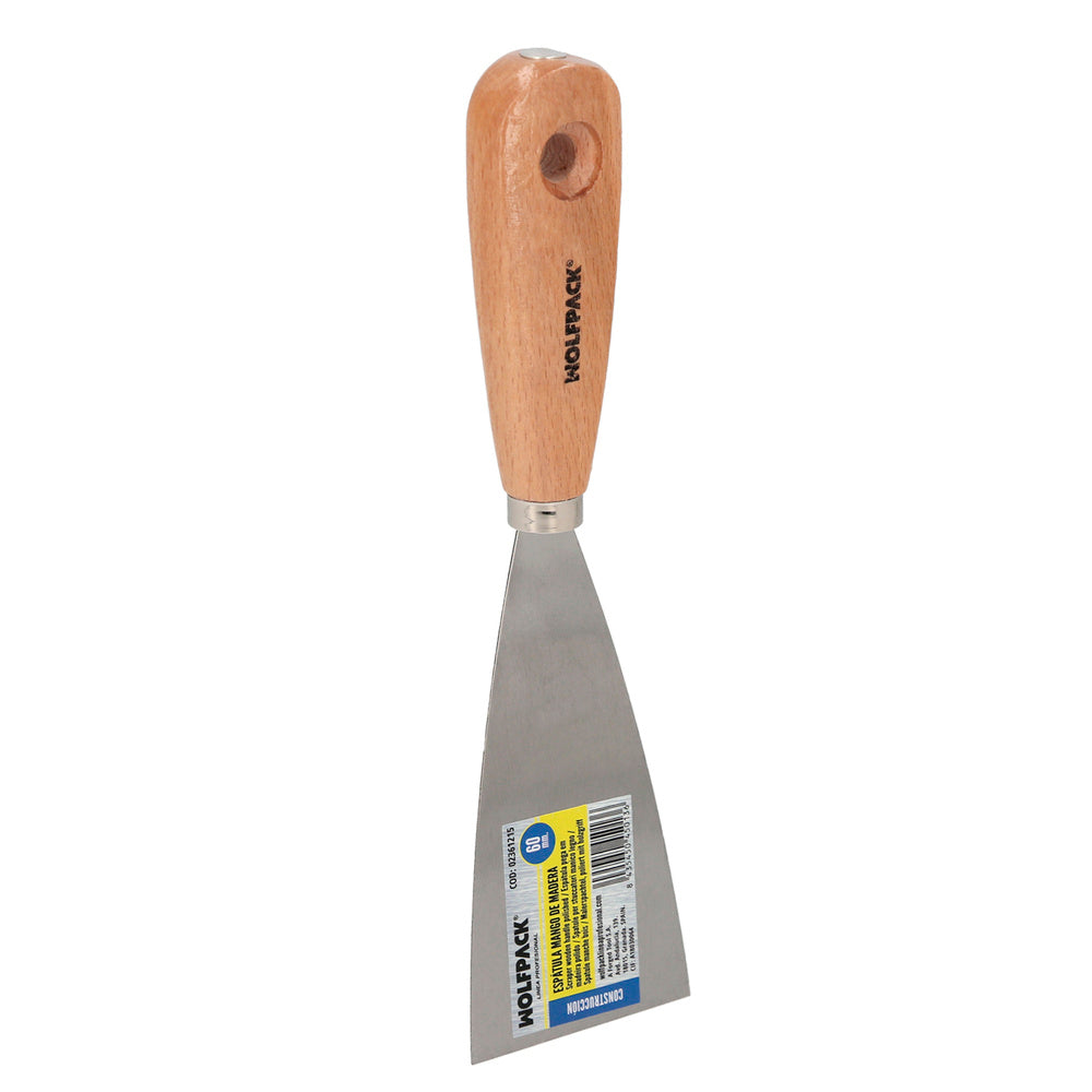 Espatula Mango Madera Hoja Acero 60 mm. Aplicar Yeso, Pintora, Masillas, Pladur, etc.