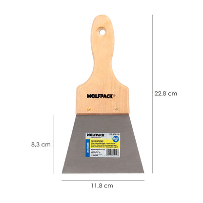 Espatula Techos Mango Madera Hoja Acero 90 x 120 mm. Aplicar Yeso, Pintora, Masillas, Pladur, etc.