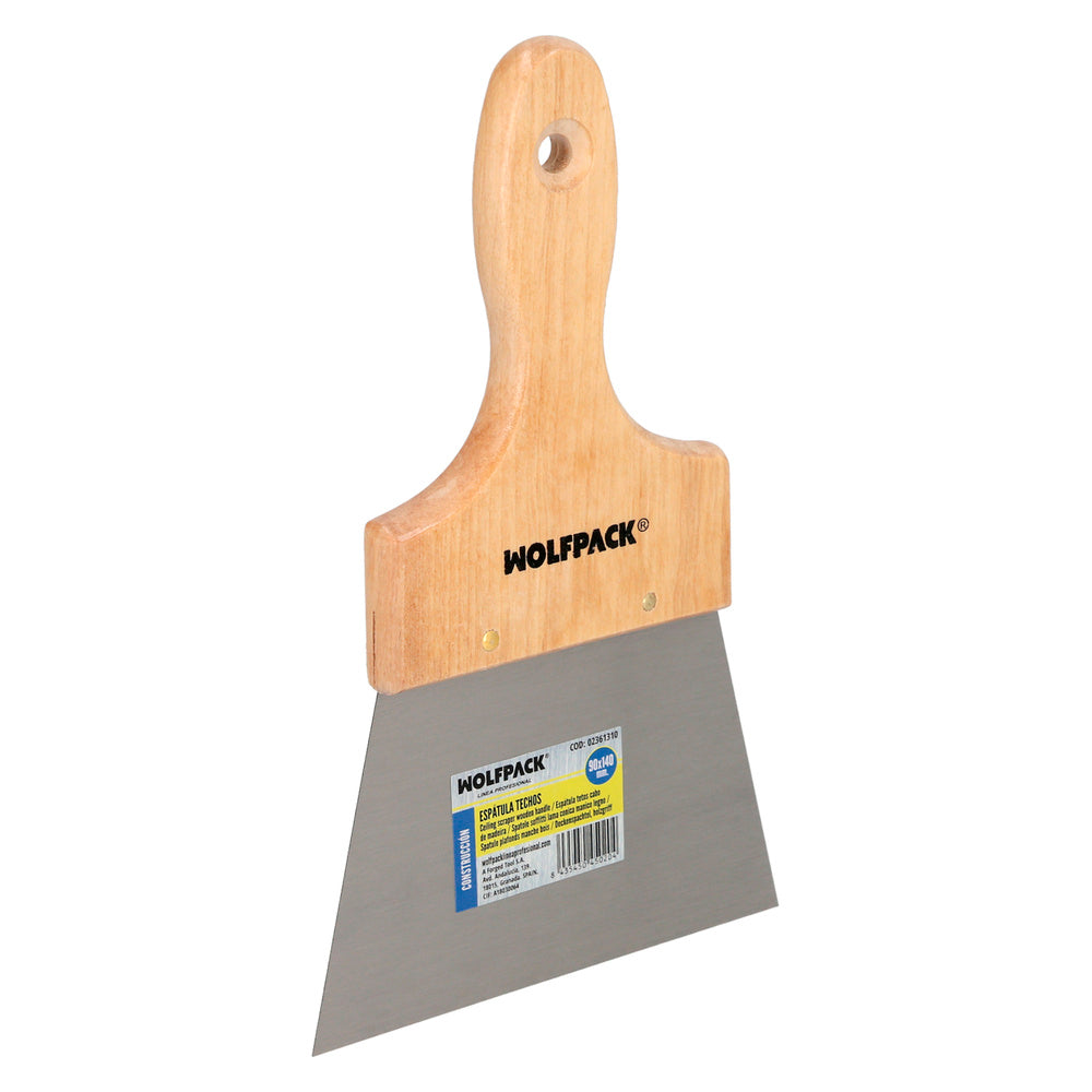 Espatula Techos Mango Madera Hoja Acero 90 x 140 mm. Aplicar Yeso, Pintora, Masillas, Pladur, etc.