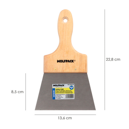 Espatula Techos Mango Madera Hoja Acero 90 x 140 mm. Aplicar Yeso, Pintora, Masillas, Pladur, etc.