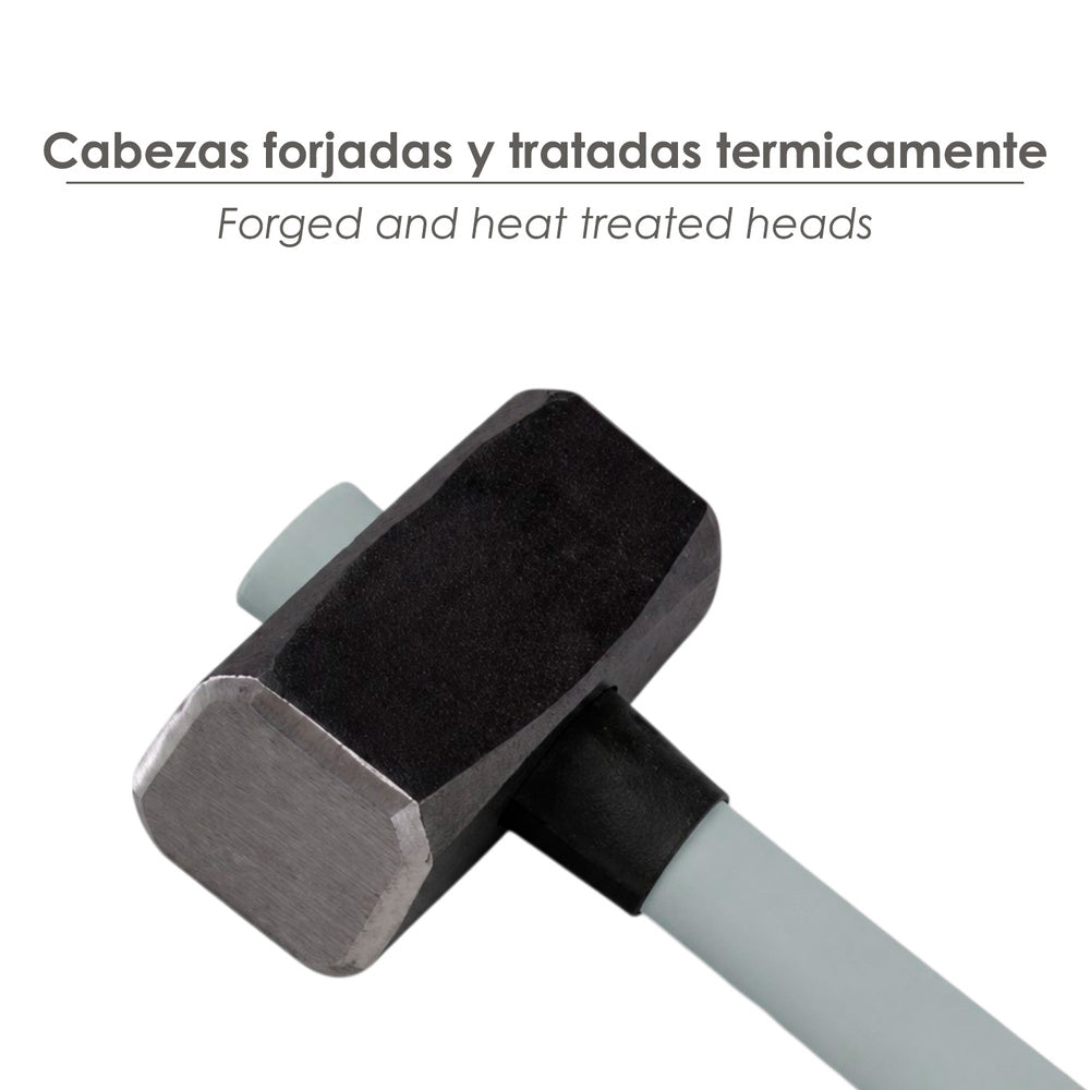 Maza Con Mango Fibra Vidrio 4 Kg. Cabeza Forjada, Con Anillo Anti Vibración, Maza / Porro
