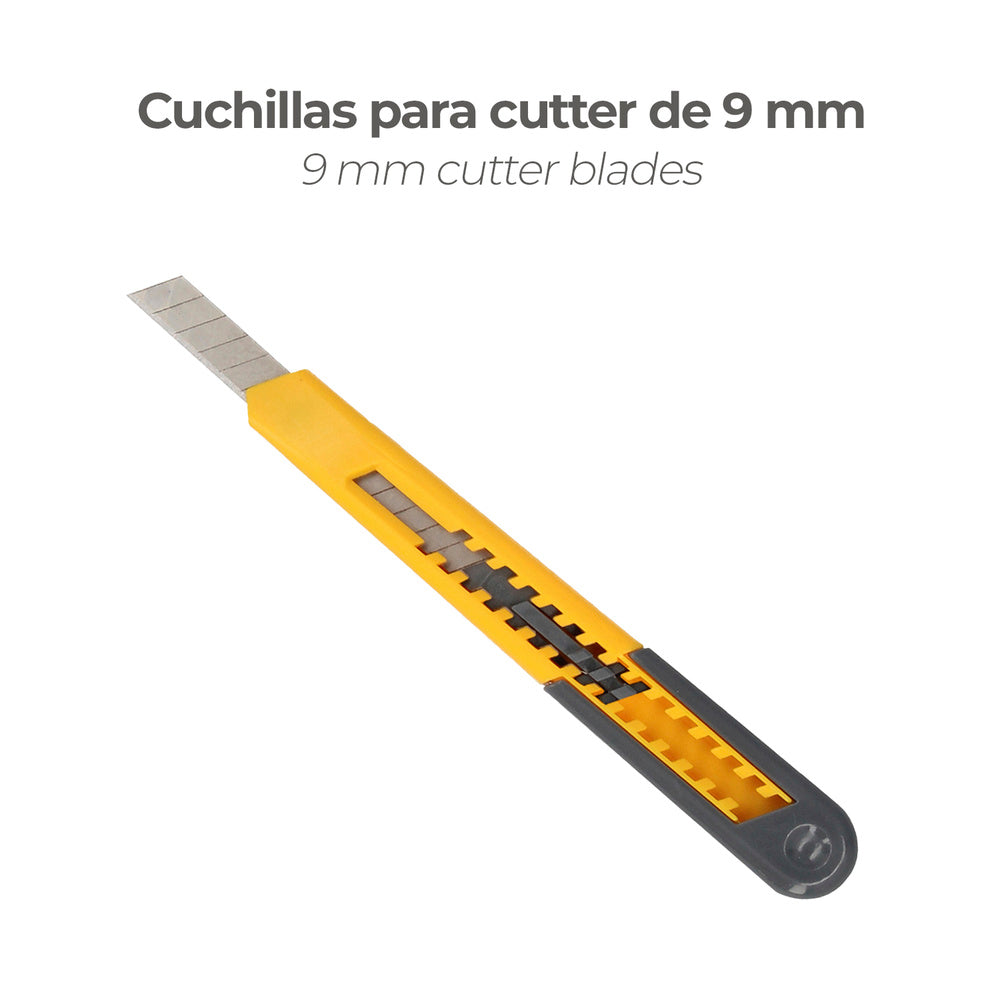 Hoja Cutter 9 mm. (Estuche 10 Piezas) Acero Sk5