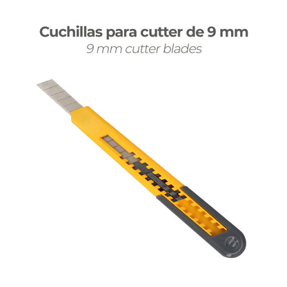 Hoja Cutter 9 mm. (Estuche 10 Piezas) Acero Sk5