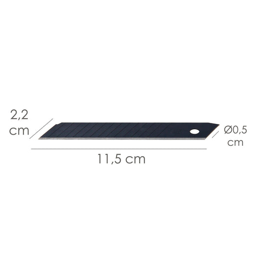 Hoja Cutter 18 mm. (Estuche 10 piezas) Acero SK5 Pavonada