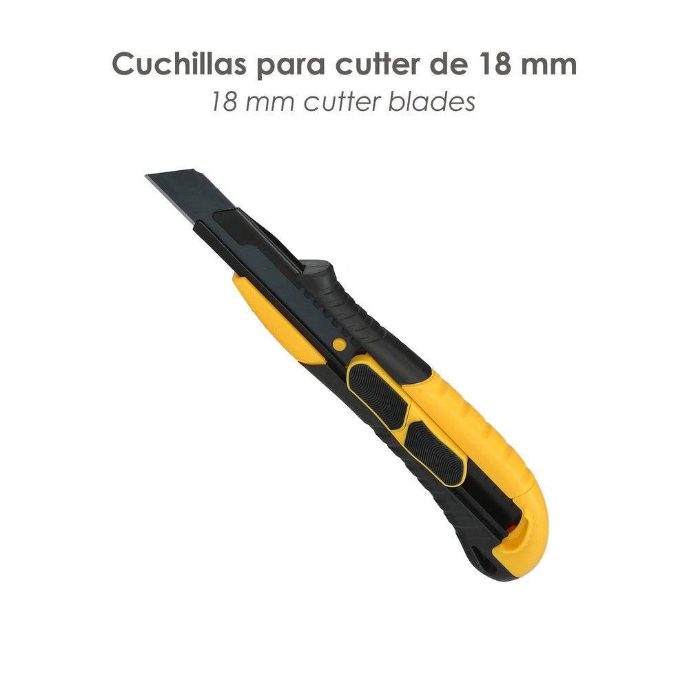 Hoja Cutter 18 mm. (Estuche 10 piezas) Acero SK5 Pavonada