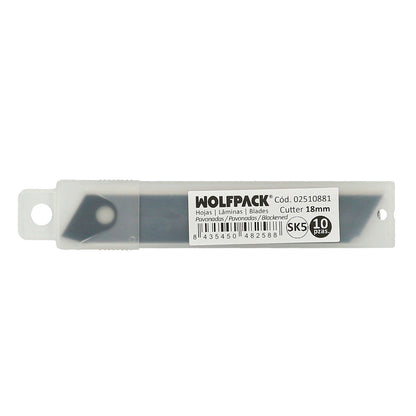 Hoja Cutter 18 mm. (Estuche 10 piezas) Acero SK5 Pavonada
