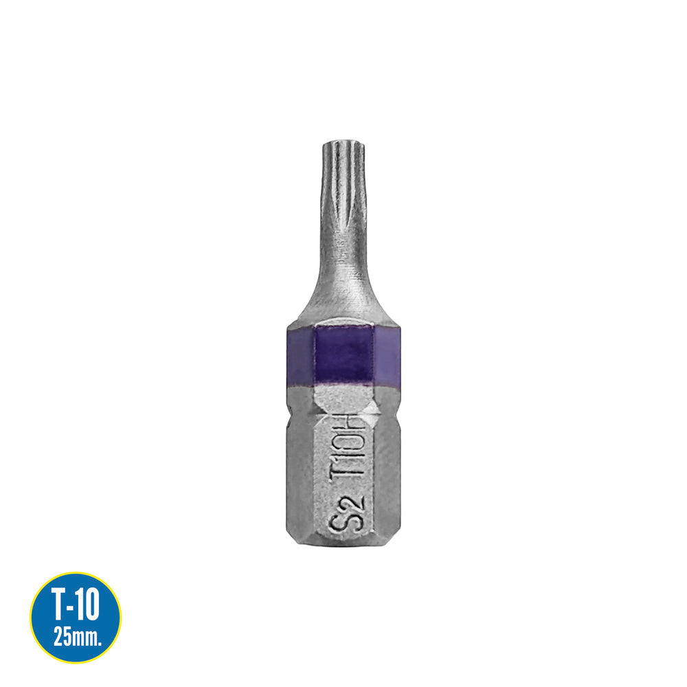 Puntas Destornillador Torx 10 Inviolable (2 Piezas). Acero S2 al Cromo Vanadio. Puntas Hexagonales, Destorpuntas,
