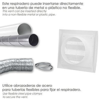 Rejilla De Plastico Con Malla Posterior Y Lamas Movibles 20x20 cm