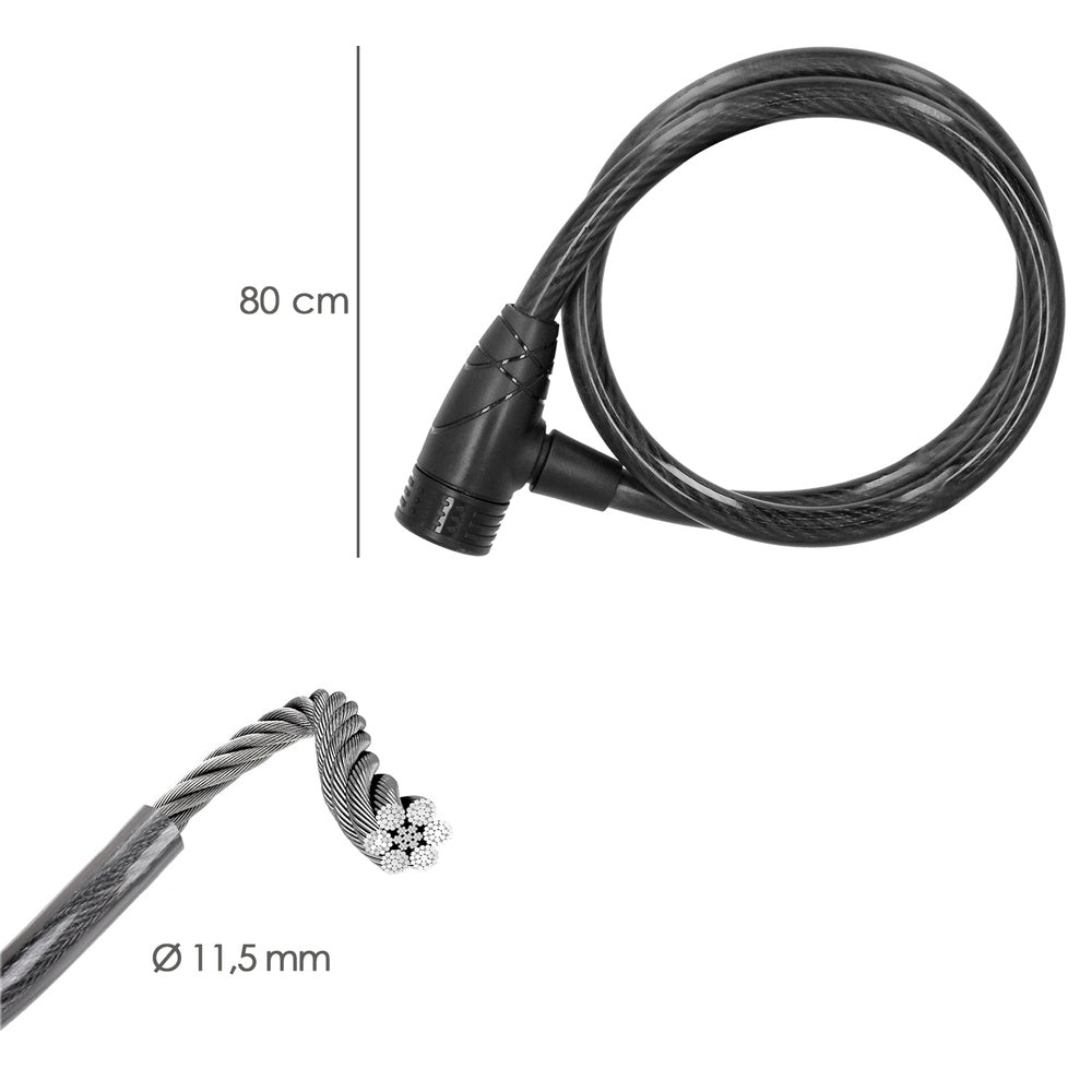 Cable Bicicleta Con Llave 12 mm. x 80 cm.