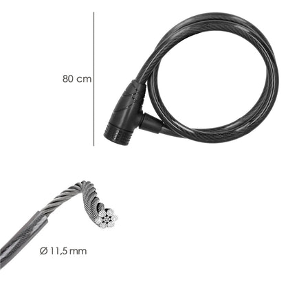 Cable Bicicleta Con Llave 12 mm. x 80 cm.