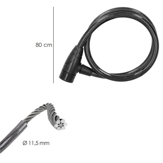 Cable Bicicleta Con Llave 12 mm. x 80 cm.