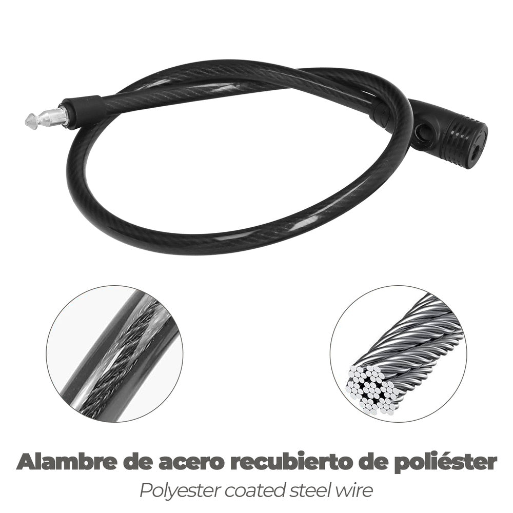 Cable Bicicleta Con Llave 12 mm. x 80 cm.