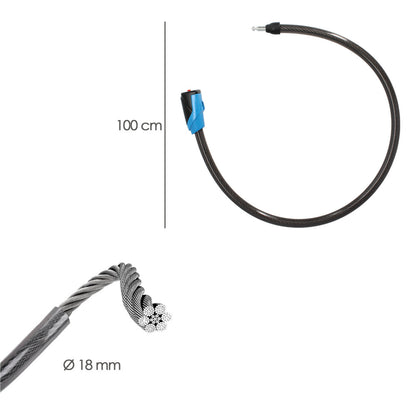 Cable Bicicleta con Llave Plana 18 Mm x 100 Cm
