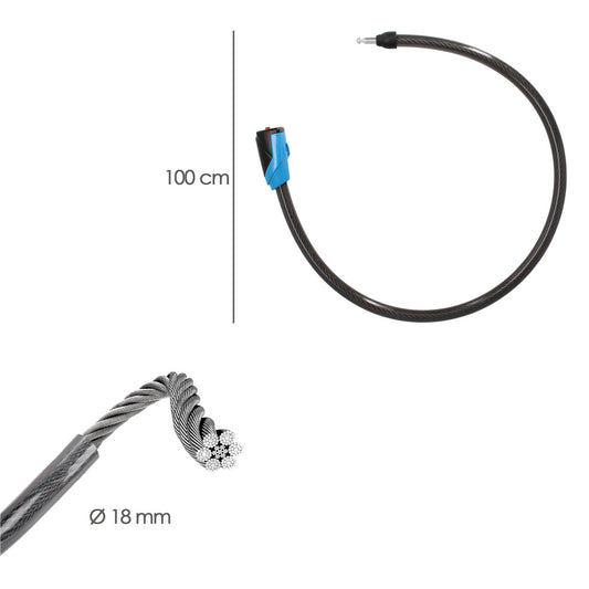 Cable Bicicleta con Llave Plana 18 Mm x 100 Cm