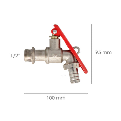 Grifo Esfera 1/2"  Con Sistema De Bloqueo Por Candado Grifo Jardin Exterior, Grifo Con Bloqueo y Conector Manguera